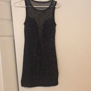 Black mini body con dress
